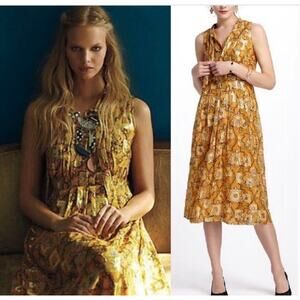 Anthropologie Goldspun Paisley Midi Dress